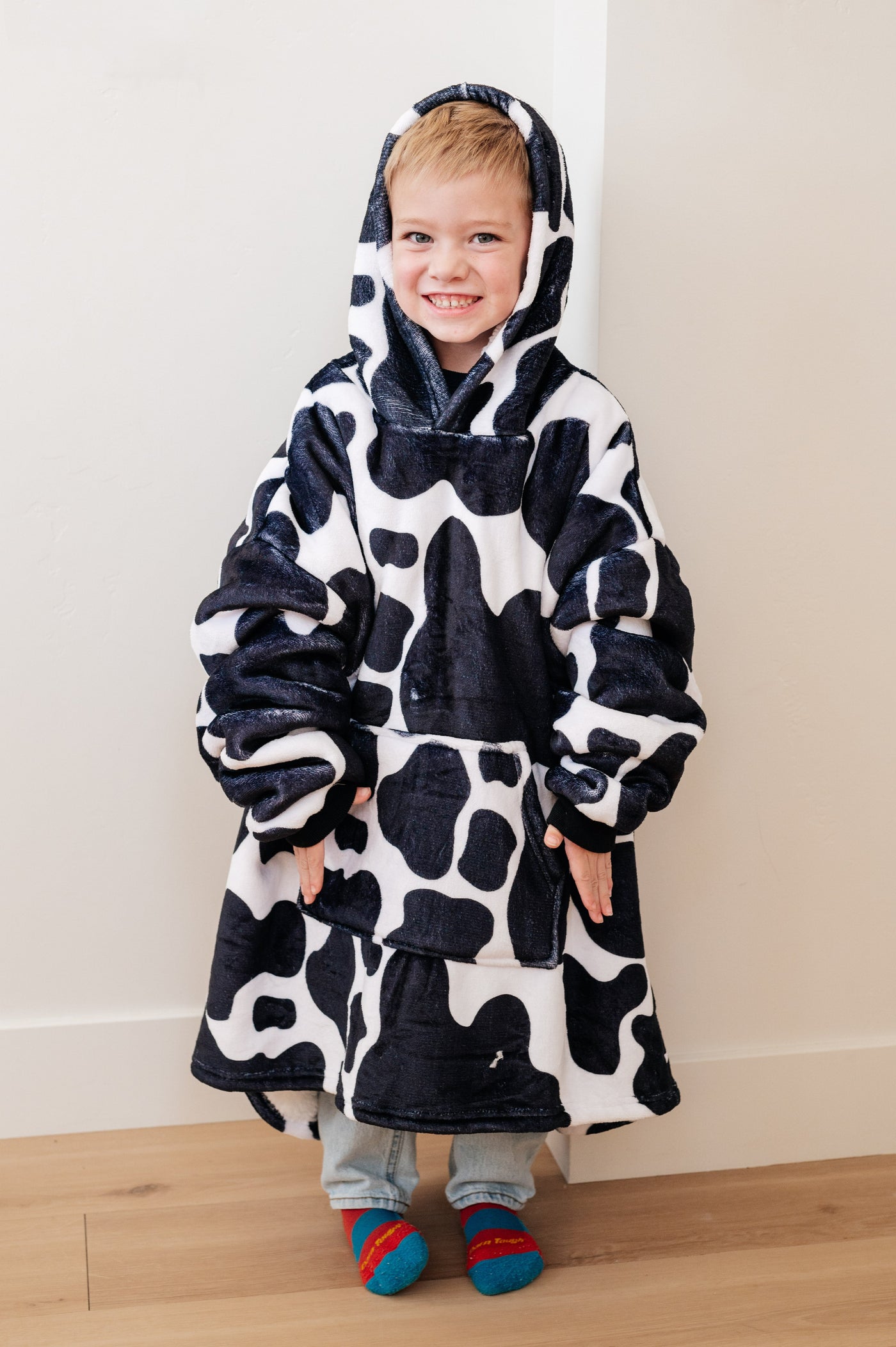 Kids Oversized Hoodie Blanket in Cow Southern Soul Collectives