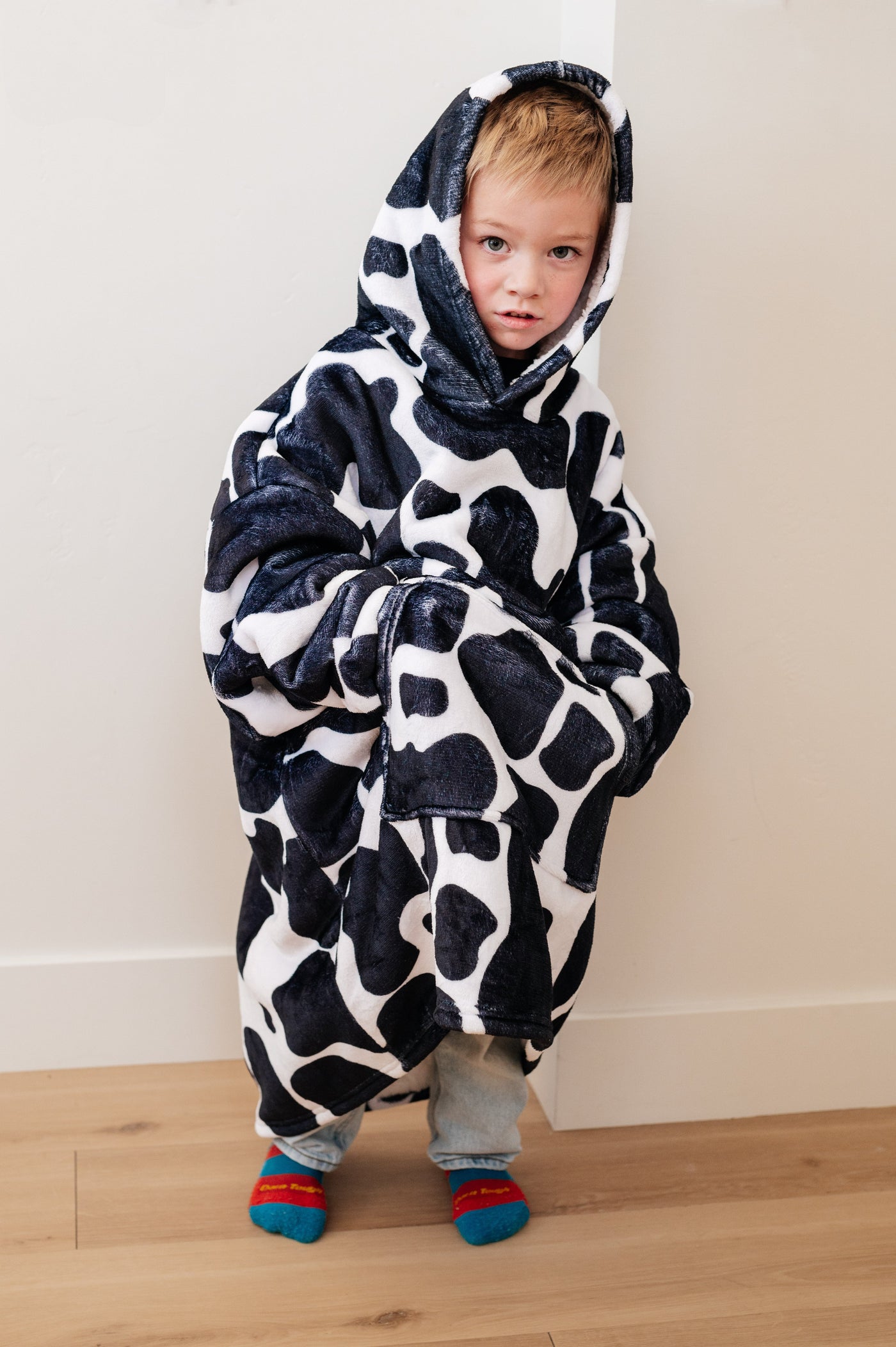 Kids Oversized Hoodie Blanket in Cow Southern Soul Collectives