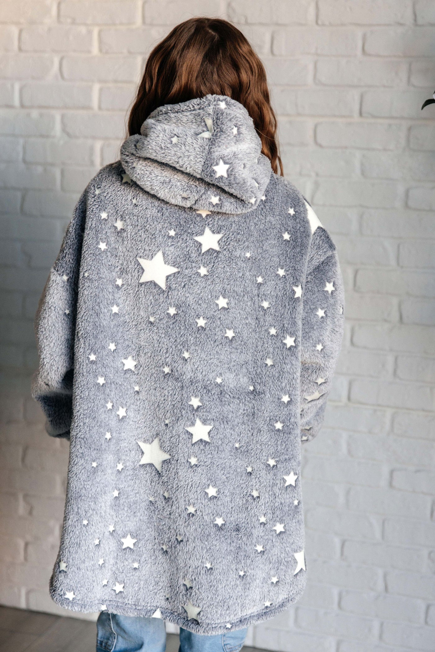 Kids Oversized Hoodie Blanket in Grey Stars Southern Soul Collectives