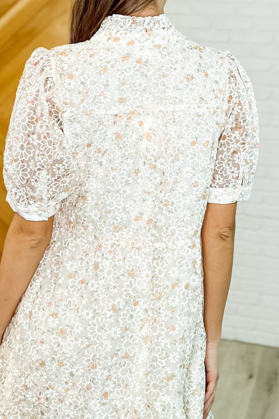 Lace to the Party High Neck Dress in Ivory Multi Southern Soul Collectives