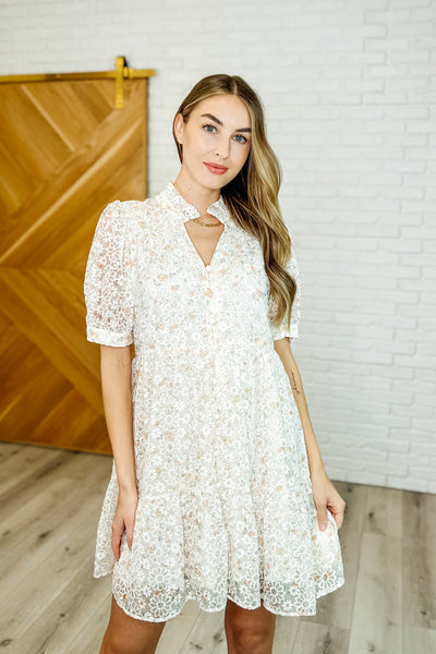 Lace to the Party High Neck Dress in Ivory Multi Southern Soul Collectives