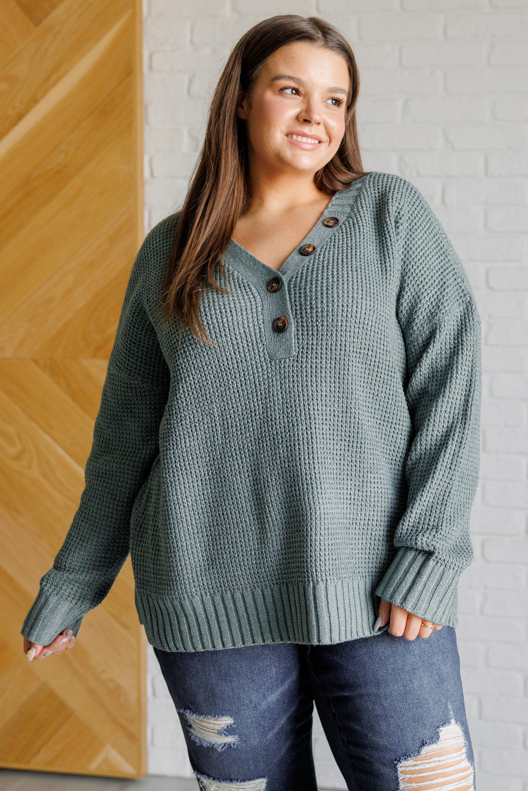 Lakeside View Drop Shoulder Sweater in Sage Southern Soul Collectives