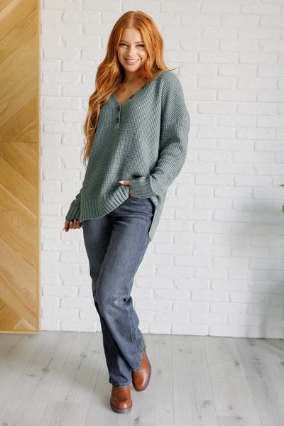 Lakeside View Drop Shoulder Sweater in Sage Southern Soul Collectives