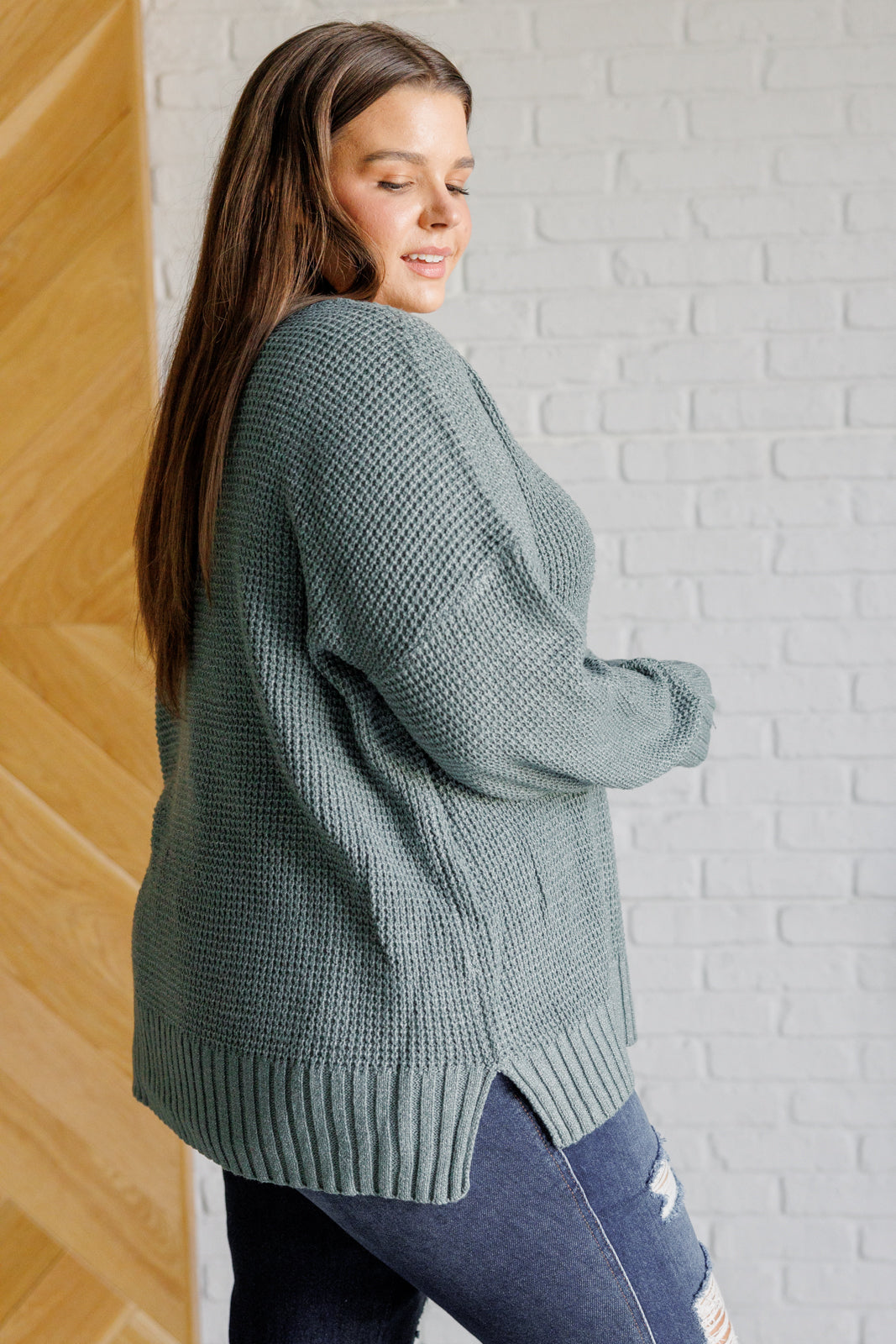 Lakeside View Drop Shoulder Sweater in Sage Southern Soul Collectives