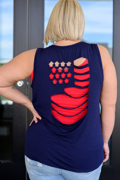 Land of the Free Tank in Navy Southern Soul Collectives