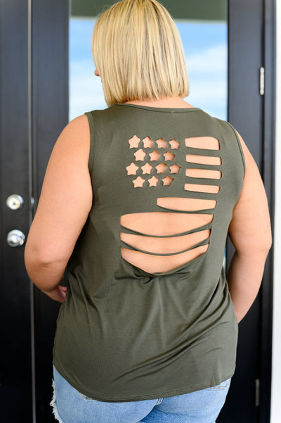 Land of the Free Tank in Olive Southern Soul Collectives