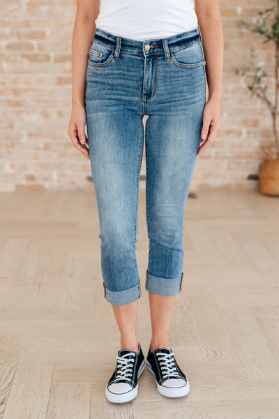 Judy Blue Jeans Laura Mid Rise Cuffed Skinny Capri Jeans Southern Soul Collectives