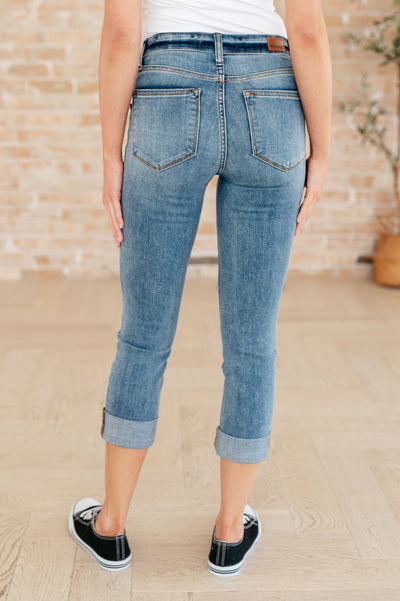 Judy Blue Jeans Laura Mid Rise Cuffed Skinny Capri Jeans Southern Soul Collectives