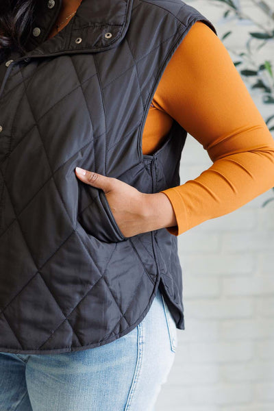 Layering Queen Quilted Puffer Vest in Black Southern Soul Collectives