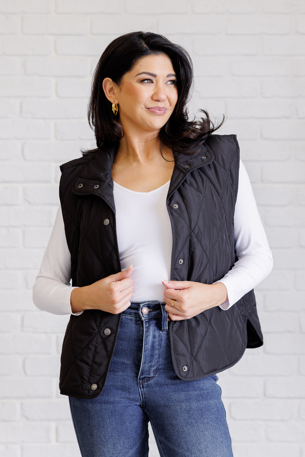 Layering Queen Quilted Puffer Vest in Black Southern Soul Collectives