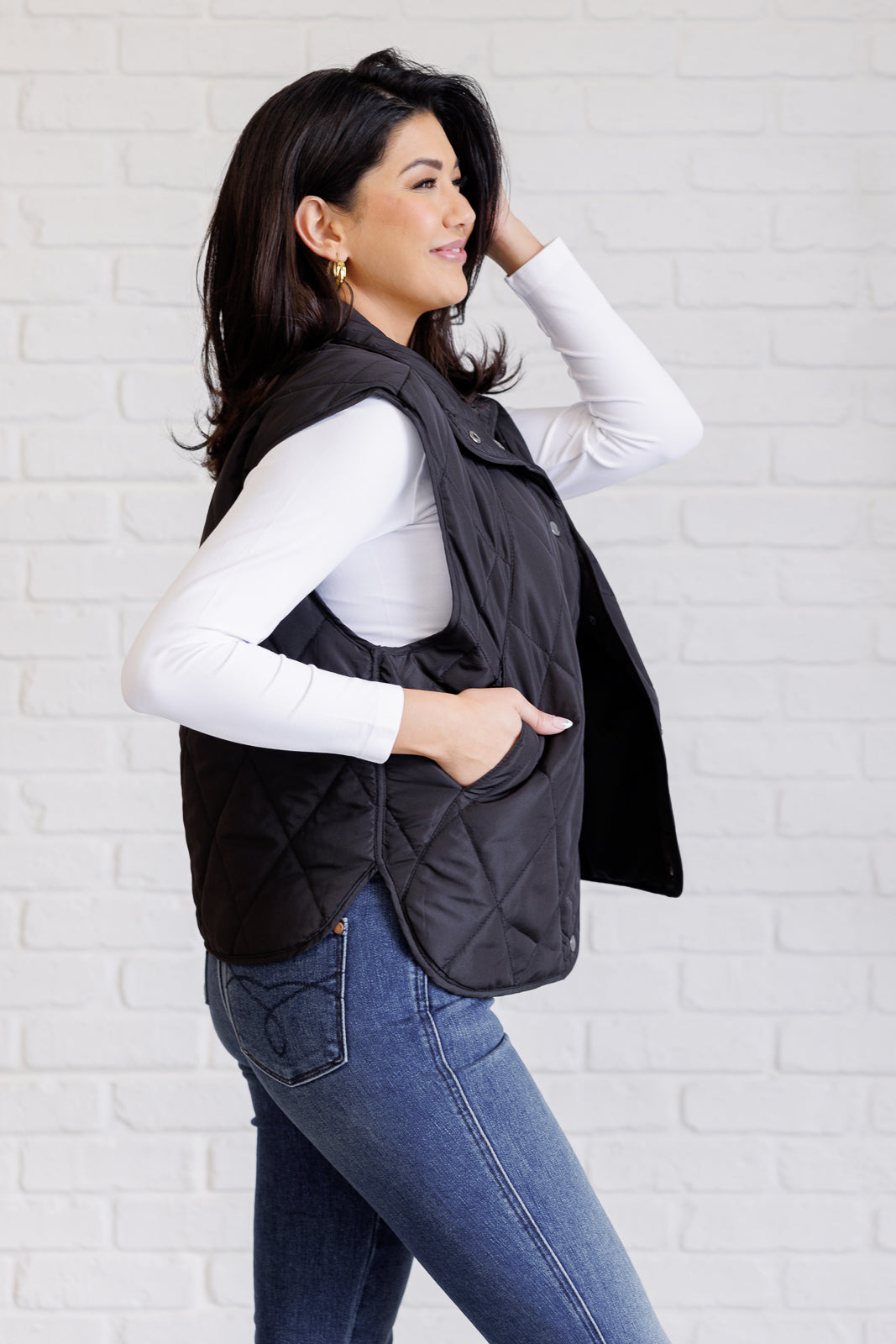 Layering Queen Quilted Puffer Vest in Black Southern Soul Collectives