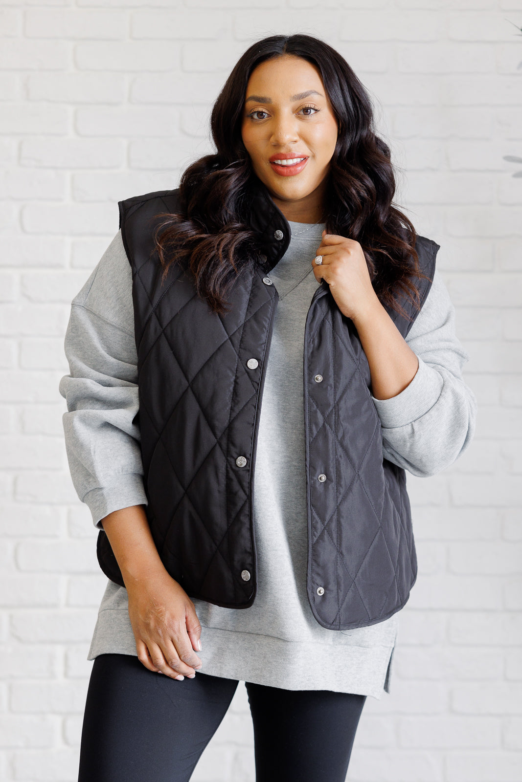 Layering Queen Quilted Puffer Vest in Black Southern Soul Collectives