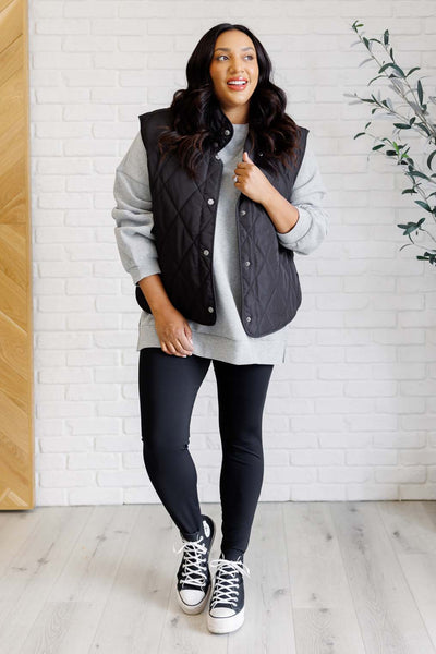 Layering Queen Quilted Puffer Vest in Black Southern Soul Collectives