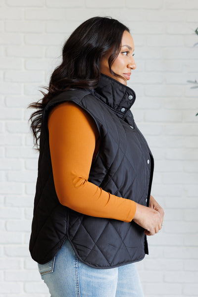 Layering Queen Quilted Puffer Vest in Black Southern Soul Collectives