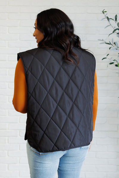 Layering Queen Quilted Puffer Vest in Black Southern Soul Collectives