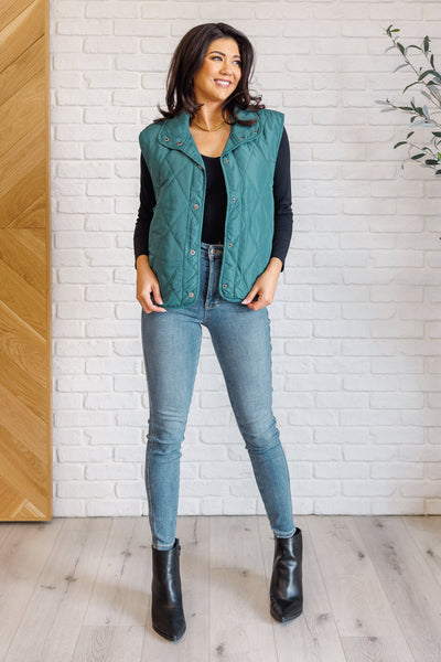 Layering Queen Quilted Puffer Vest in Hunter Green Southern Soul Collectives