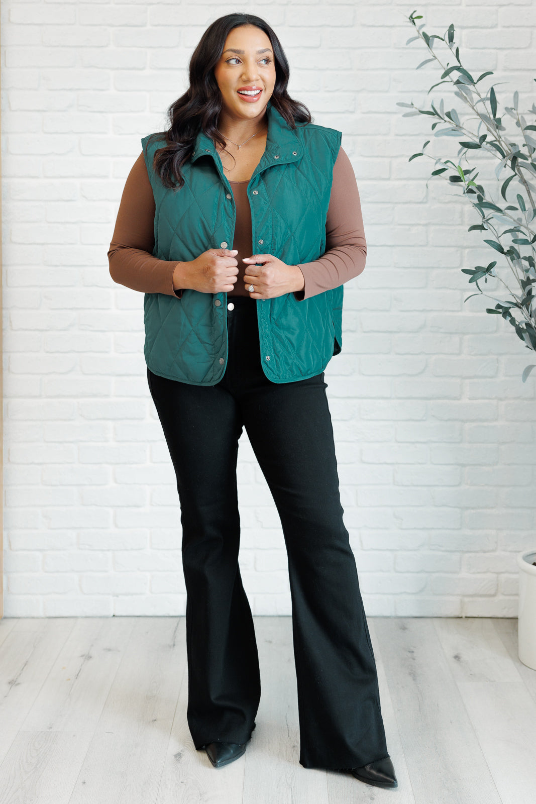 Layering Queen Quilted Puffer Vest in Hunter Green Southern Soul Collectives