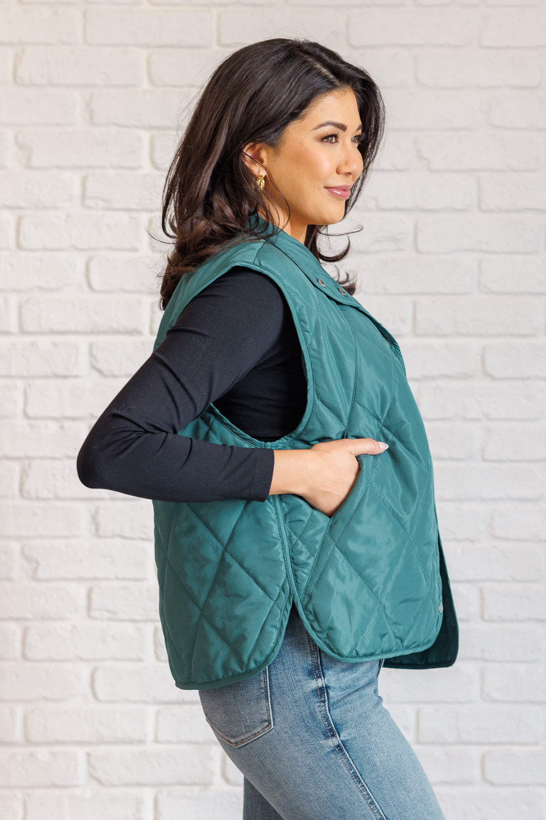 Layering Queen Quilted Puffer Vest in Hunter Green Southern Soul Collectives