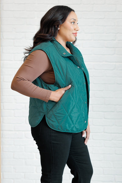 Layering Queen Quilted Puffer Vest in Hunter Green Southern Soul Collectives