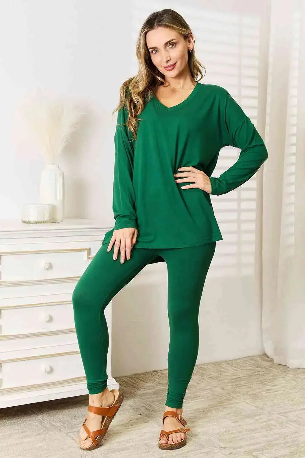 Lazy Days Two-piece Loungewear Set in Dark Green  Southern Soul Collectives