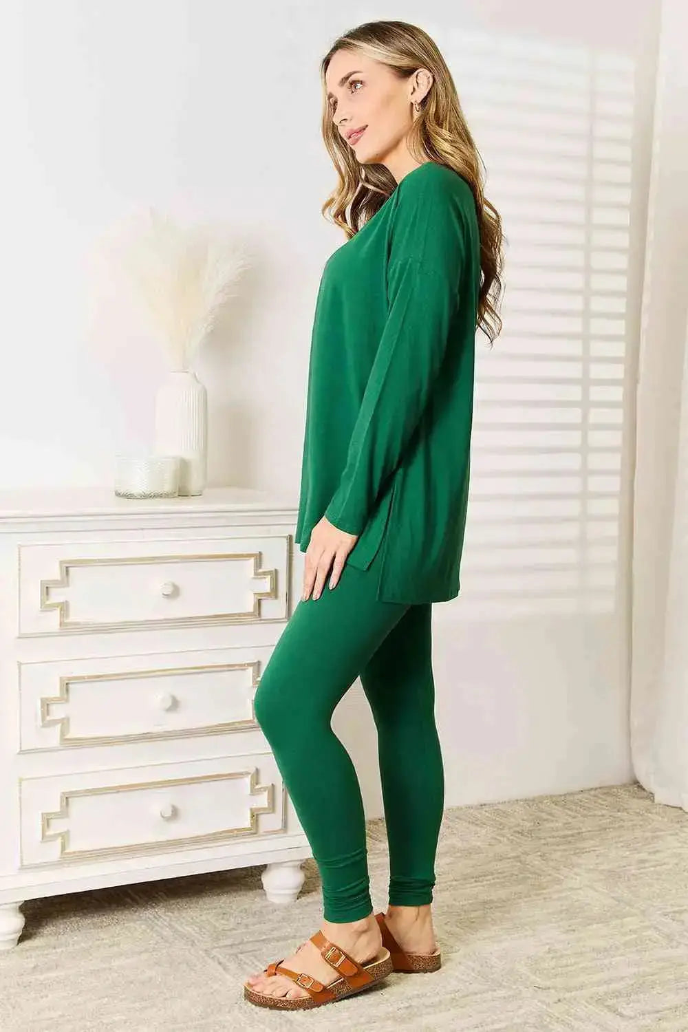 Lazy Days Two-piece Loungewear Set in Dark Green  Southern Soul Collectives