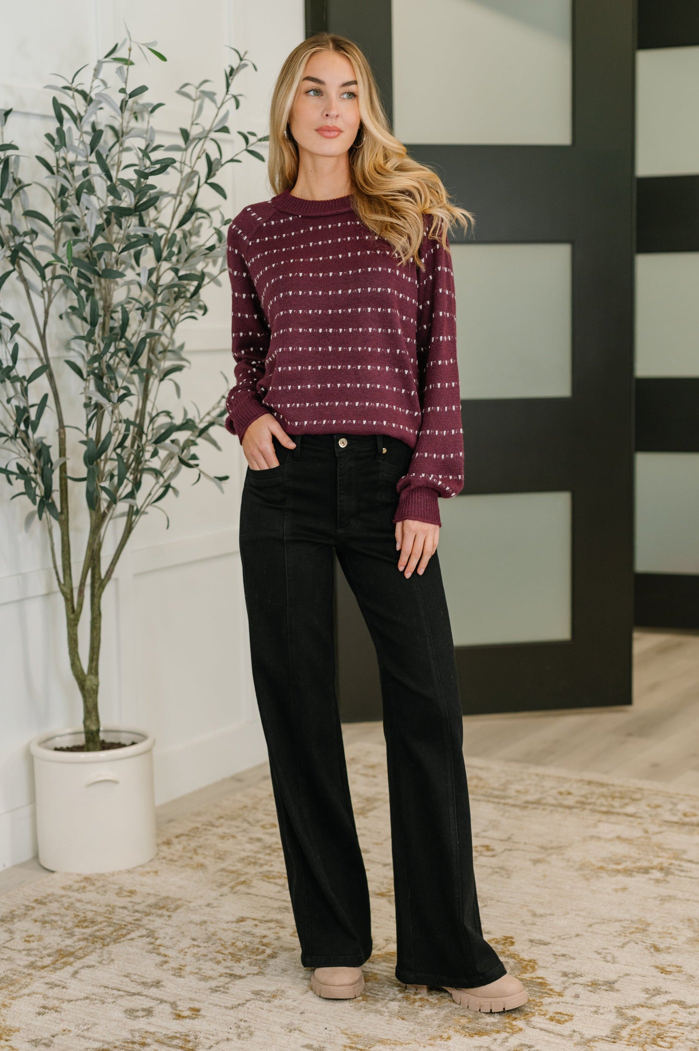 Leaves or Breeze Long Sleeve Knit Top Southern Soul Collectives