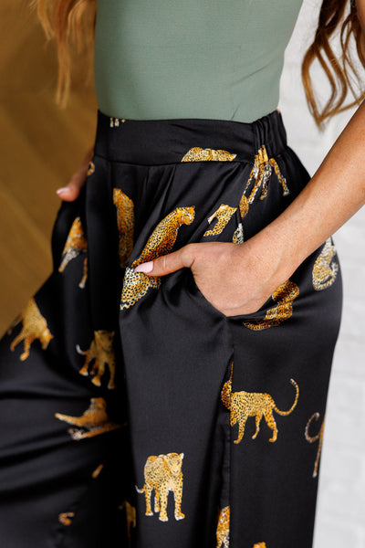Legendary in Leopard Satin Wide Leg Pants Southern Soul Collectives