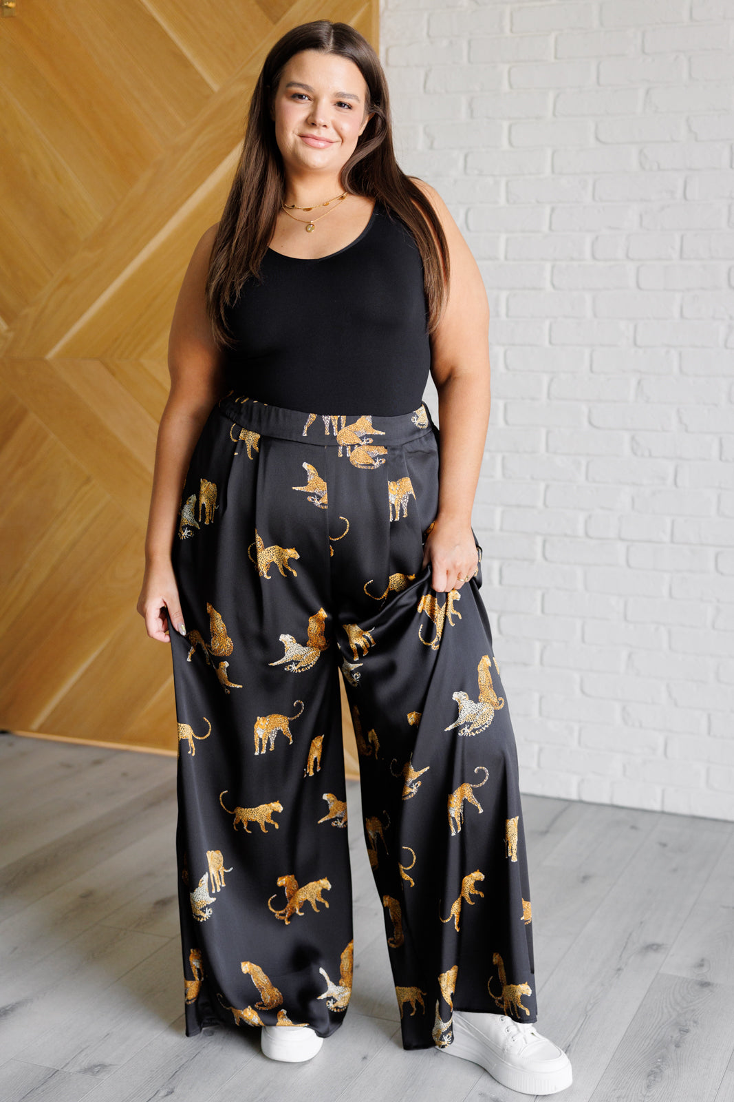 Legendary in Leopard Satin Wide Leg Pants Southern Soul Collectives