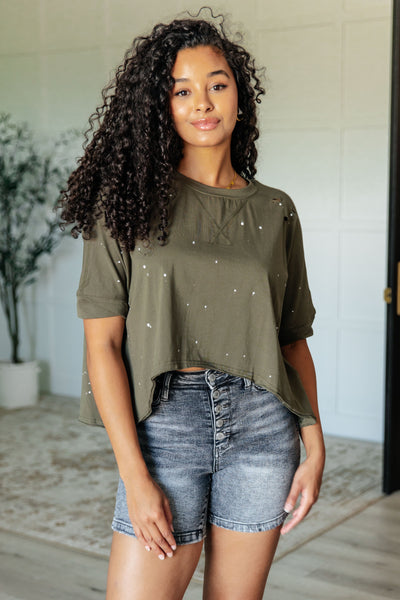 Less Than Stressed Asymmetrical Distressed Top Southern Soul Collectives