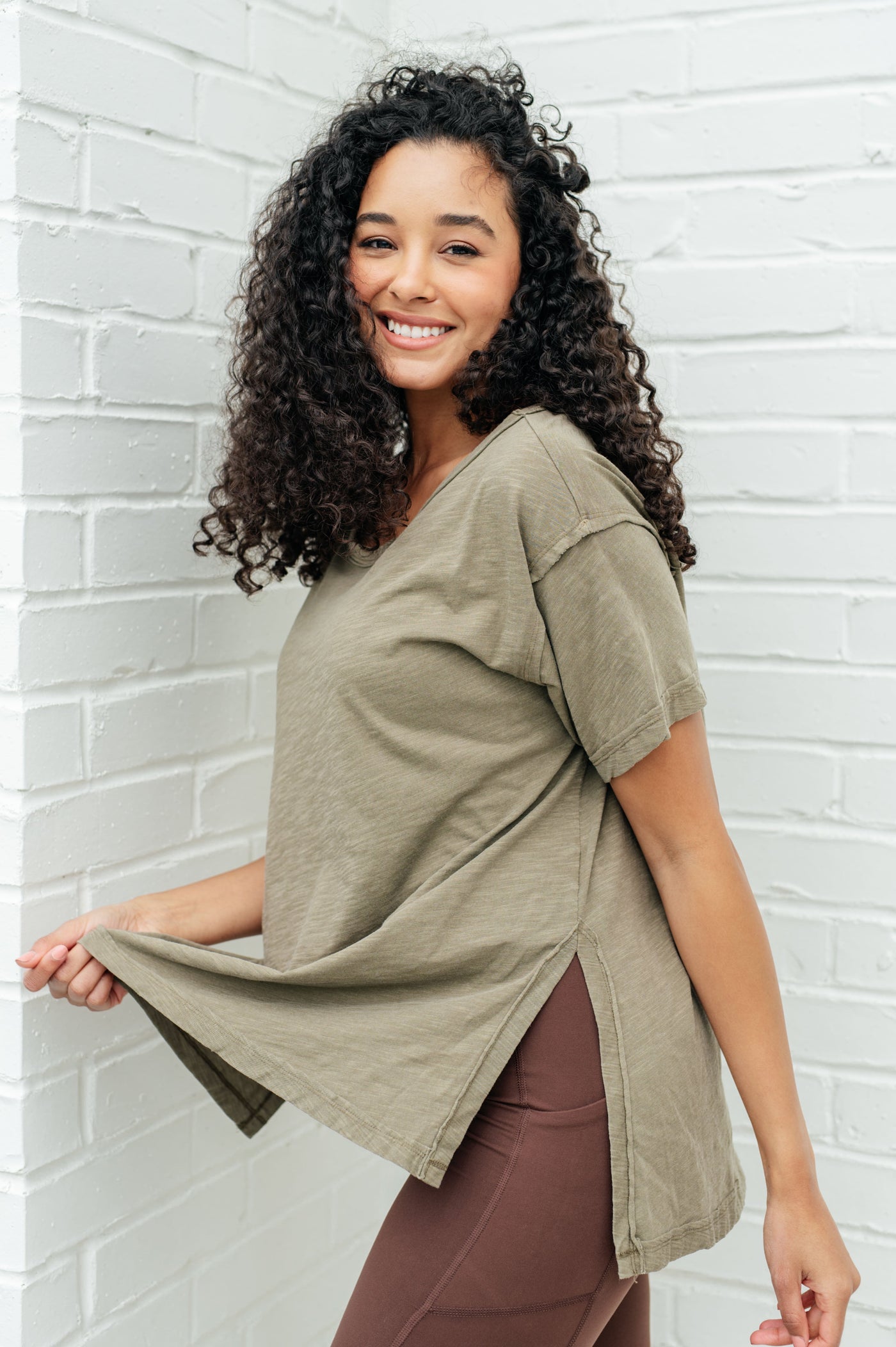 Let Me Live Relaxed Tee in Army Southern Soul Collectives