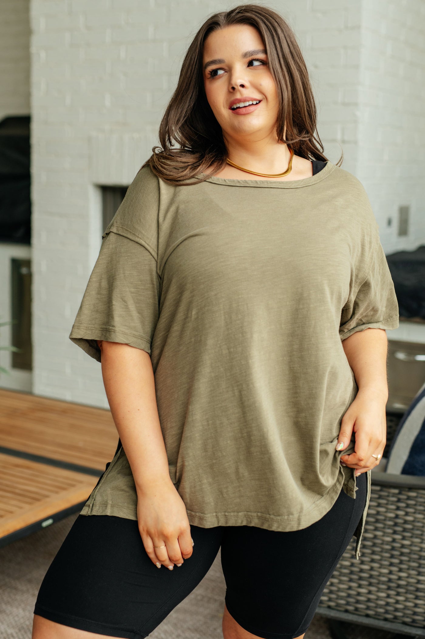 Let Me Live Relaxed Tee in Army Southern Soul Collectives