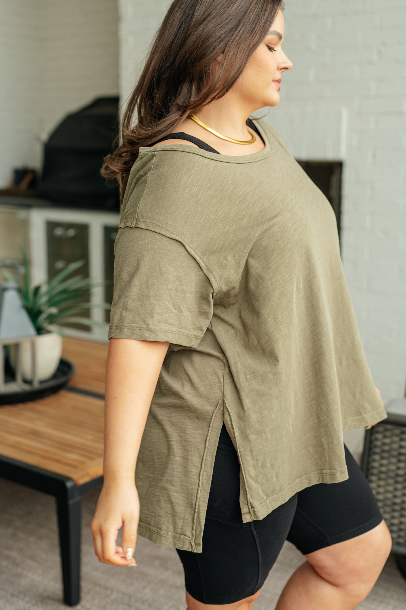 Let Me Live Relaxed Tee in Army Southern Soul Collectives
