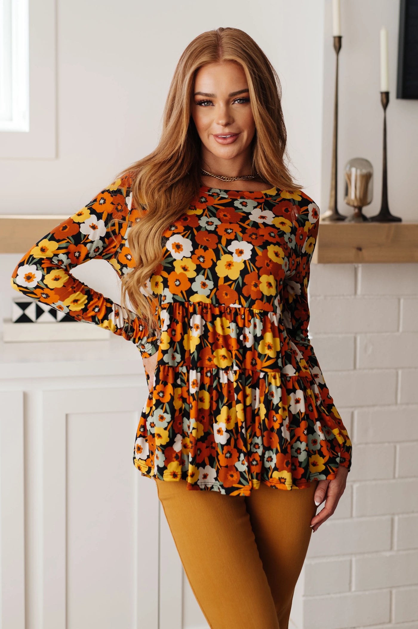Let's Get Going Floral Babydoll Top Womens Southern Soul Collectives