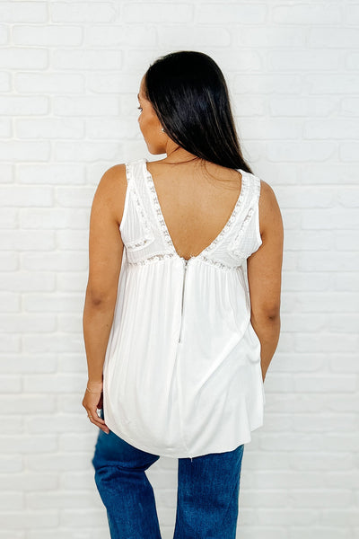 Let em' Breathe V-Neck Tank in Off White Southern Soul Collectives