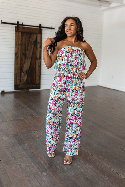 Life of the Party Floral Jumpsuit in Green Southern Soul Collectives