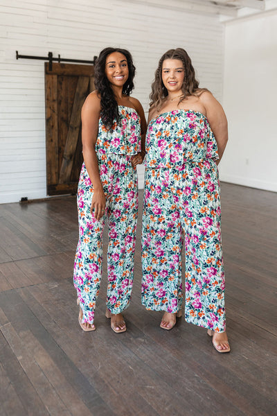 Life of the Party Floral Jumpsuit in Green Southern Soul Collectives