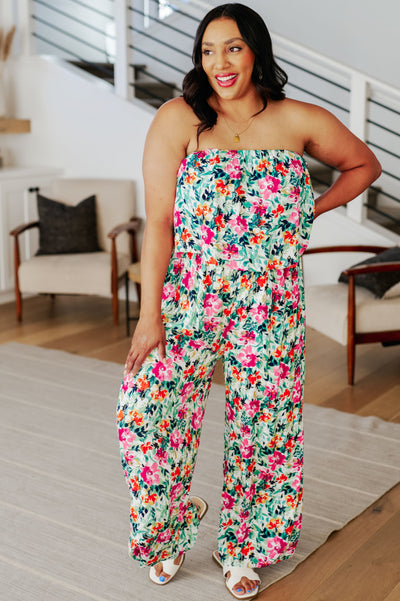 Life of the Party Floral Jumpsuit in Green Southern Soul Collectives