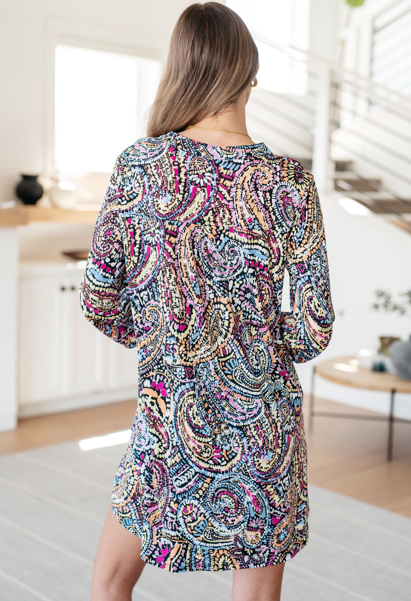 Lizzy Dress in Black Multi Tiled Paisley Southern Soul Collectives