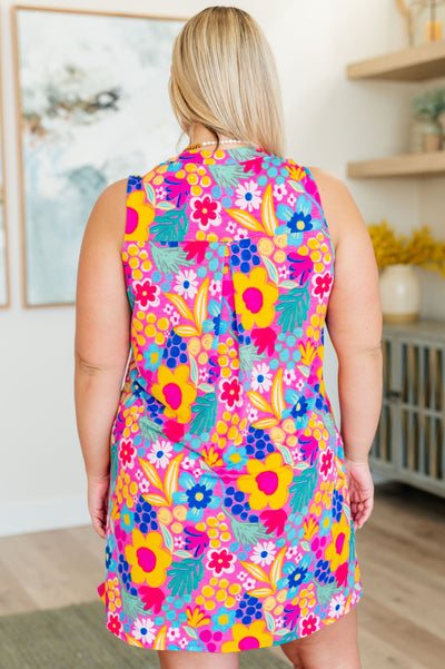 Lizzy Tank Dress in Hot Pink Mixed Floral Southern Soul Collectives