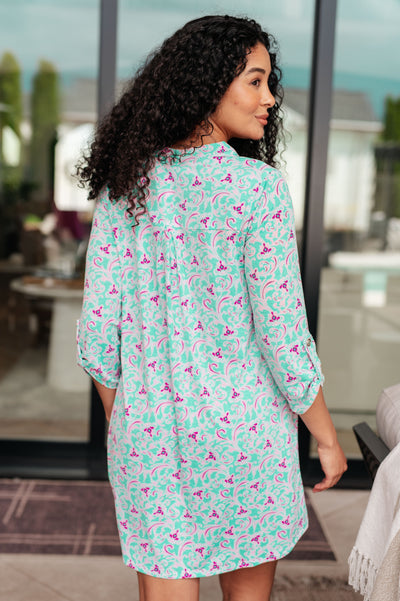 Lizzy Dress in Mint and Magenta Southern Soul Collectives