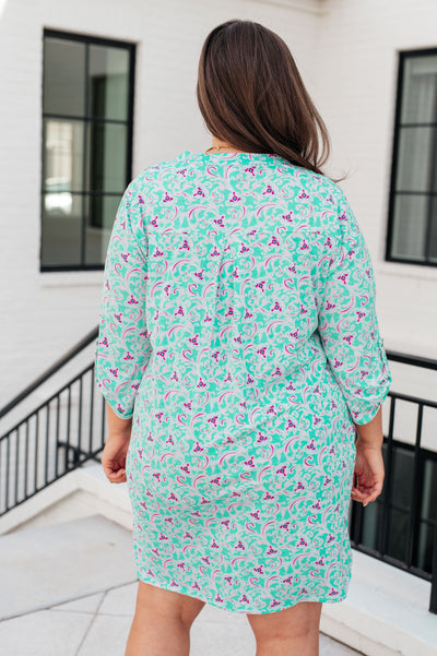 Lizzy Dress in Mint and Magenta Southern Soul Collectives