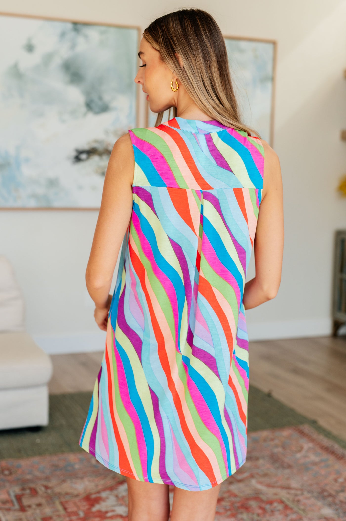 Lizzy Tank Dress in Multi Mod Stripe Southern Soul Collectives