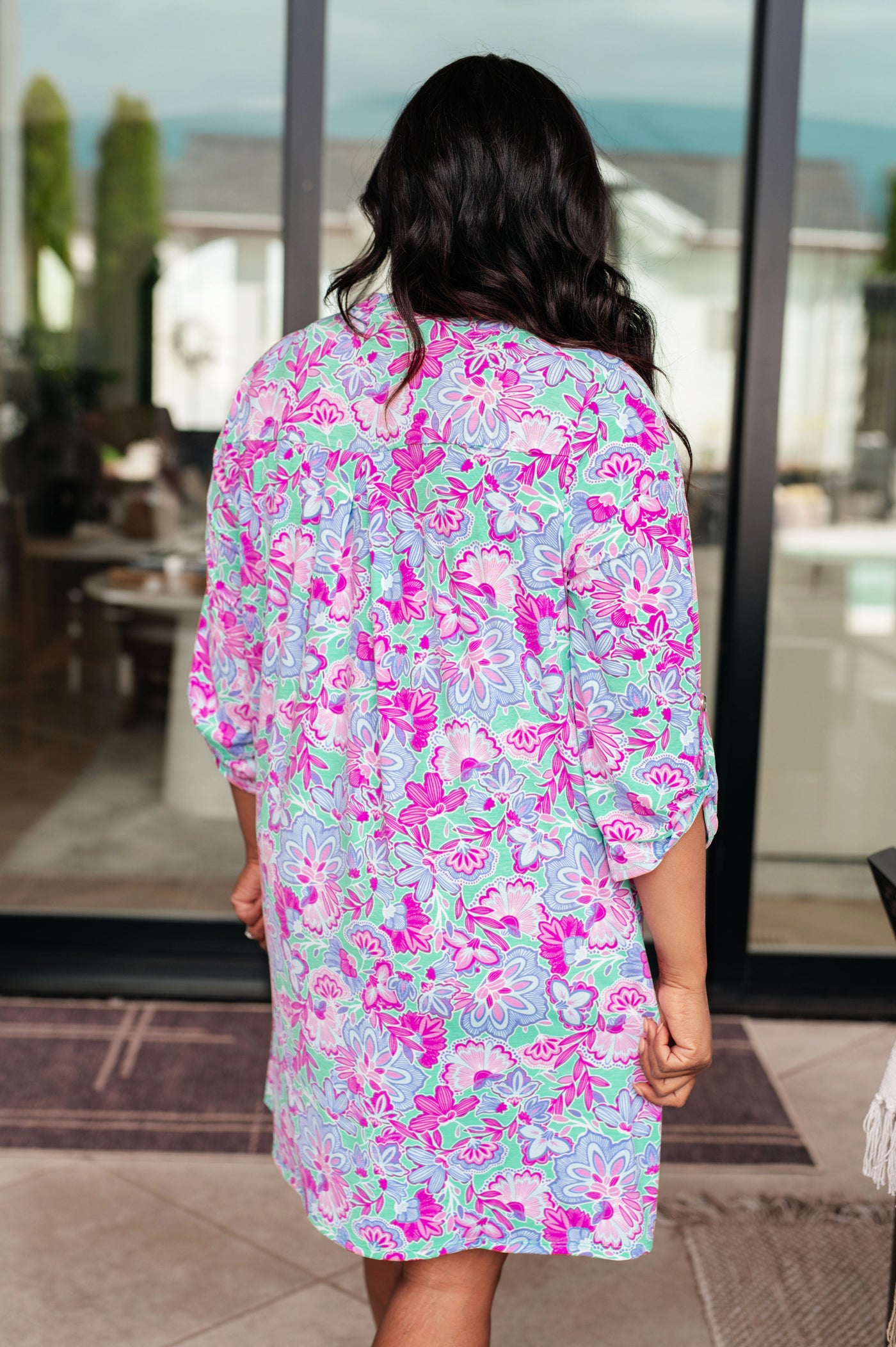 Lizzy Dress in Purple and Pink Floral Southern Soul Collectives