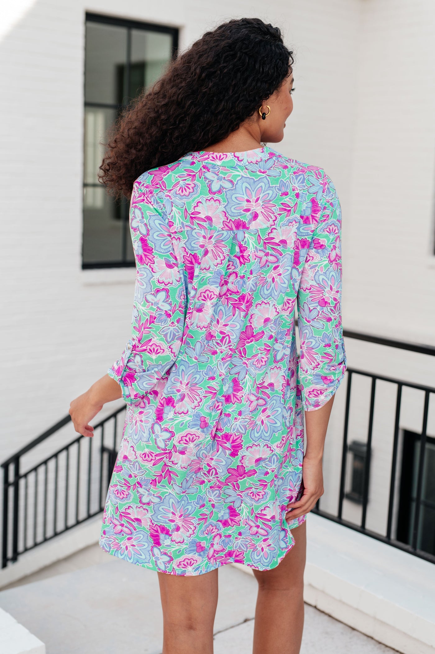 Lizzy Dress in Purple and Pink Floral Southern Soul Collectives