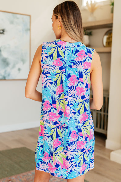 Lizzy Tank Dress in Royal Tropical Floral Southern Soul Collectives