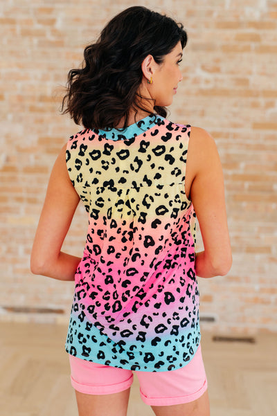 Lizzy Tank Top in Rainbow Leopard Southern Soul Collectives
