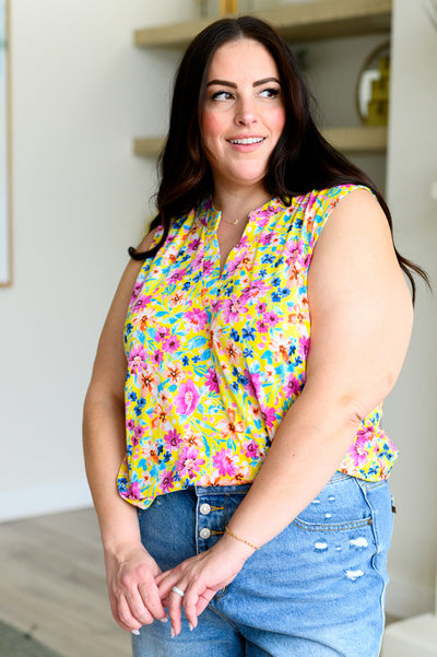 Lizzy Tank Top in Yellow Spring Floral Southern Soul Collectives