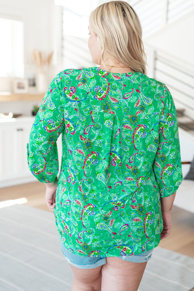 Lizzy Top in Emerald and Magenta Paisley Southern Soul Collectives