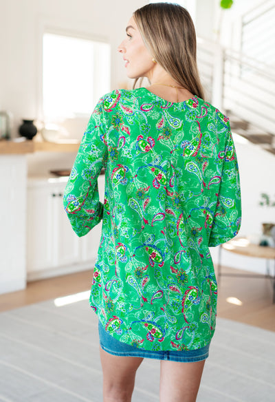 Lizzy Top in Emerald and Magenta Paisley Southern Soul Collectives