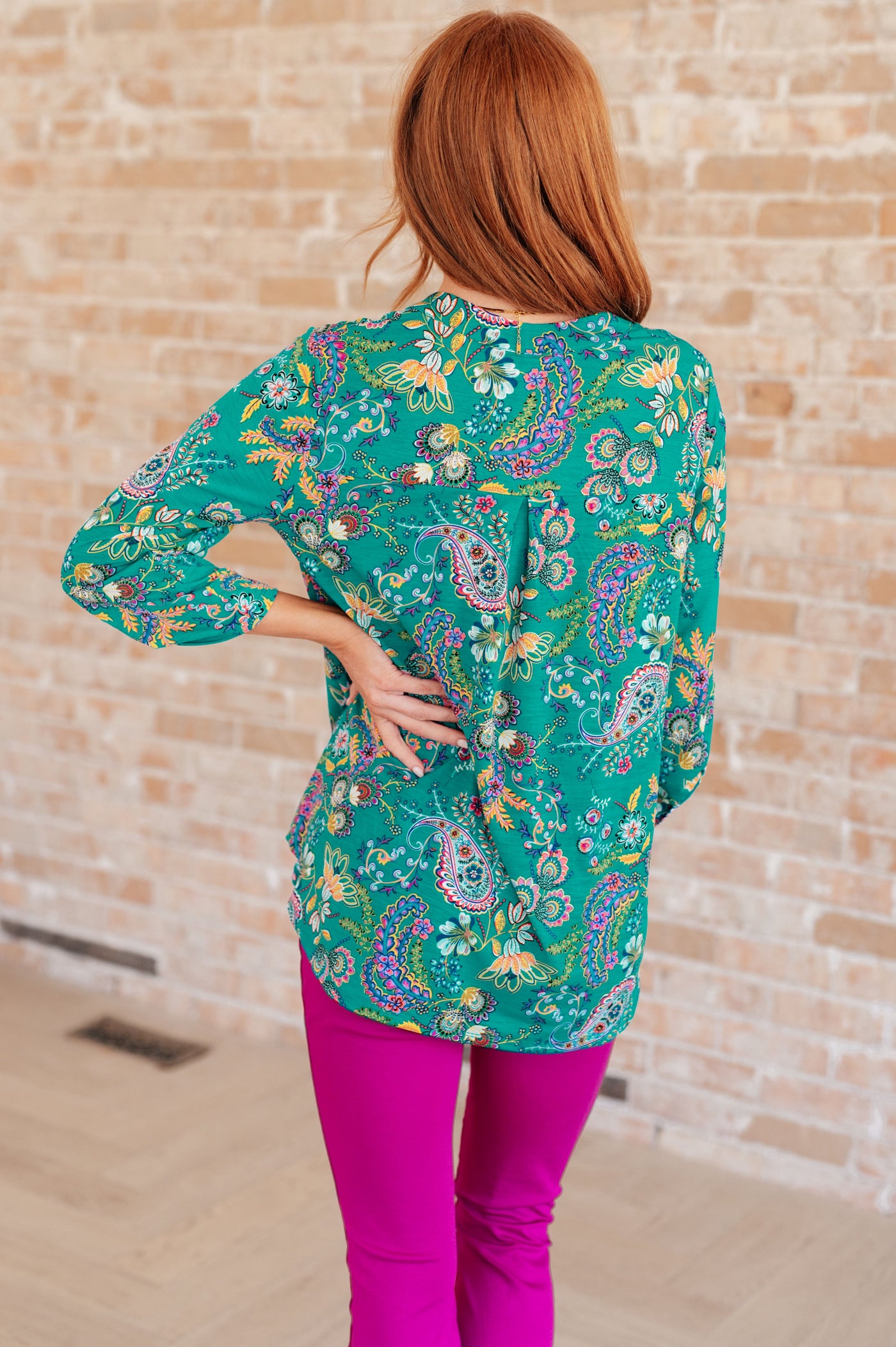 Lizzy Top in Emerald and Purple Paisley Southern Soul Collectives